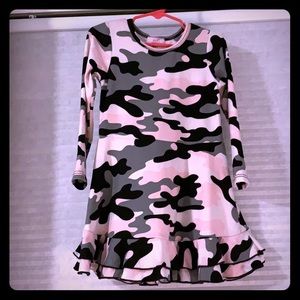 Toddler girl pink camo Sofi long sleeve dress